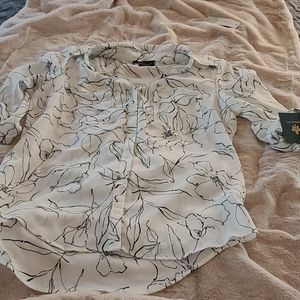 NWT cuffed blouse